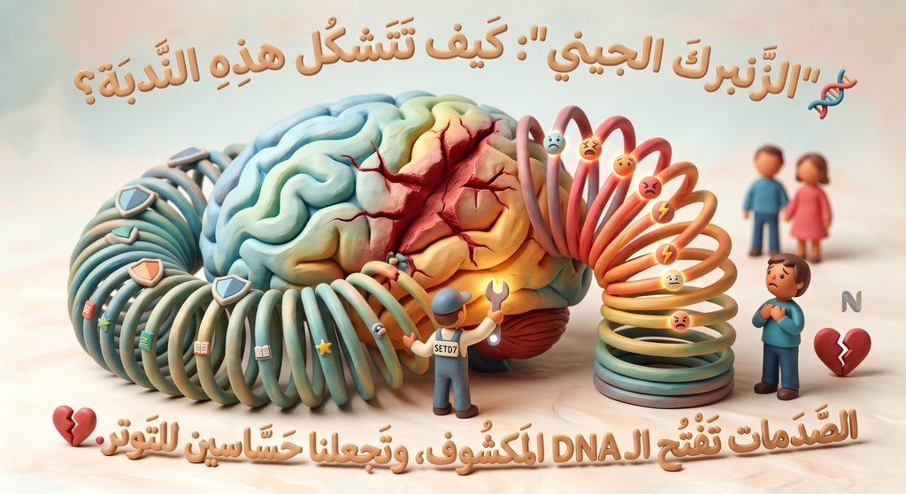 Gemini_Generated_Image_t9lc5vt9lc5vt9lc-1024x559 🌟 كيف تترك صدمات الطفولة "ندبة" خفية داخل الدماغ؟ (وأمل جديد للعلاج!) 🧠